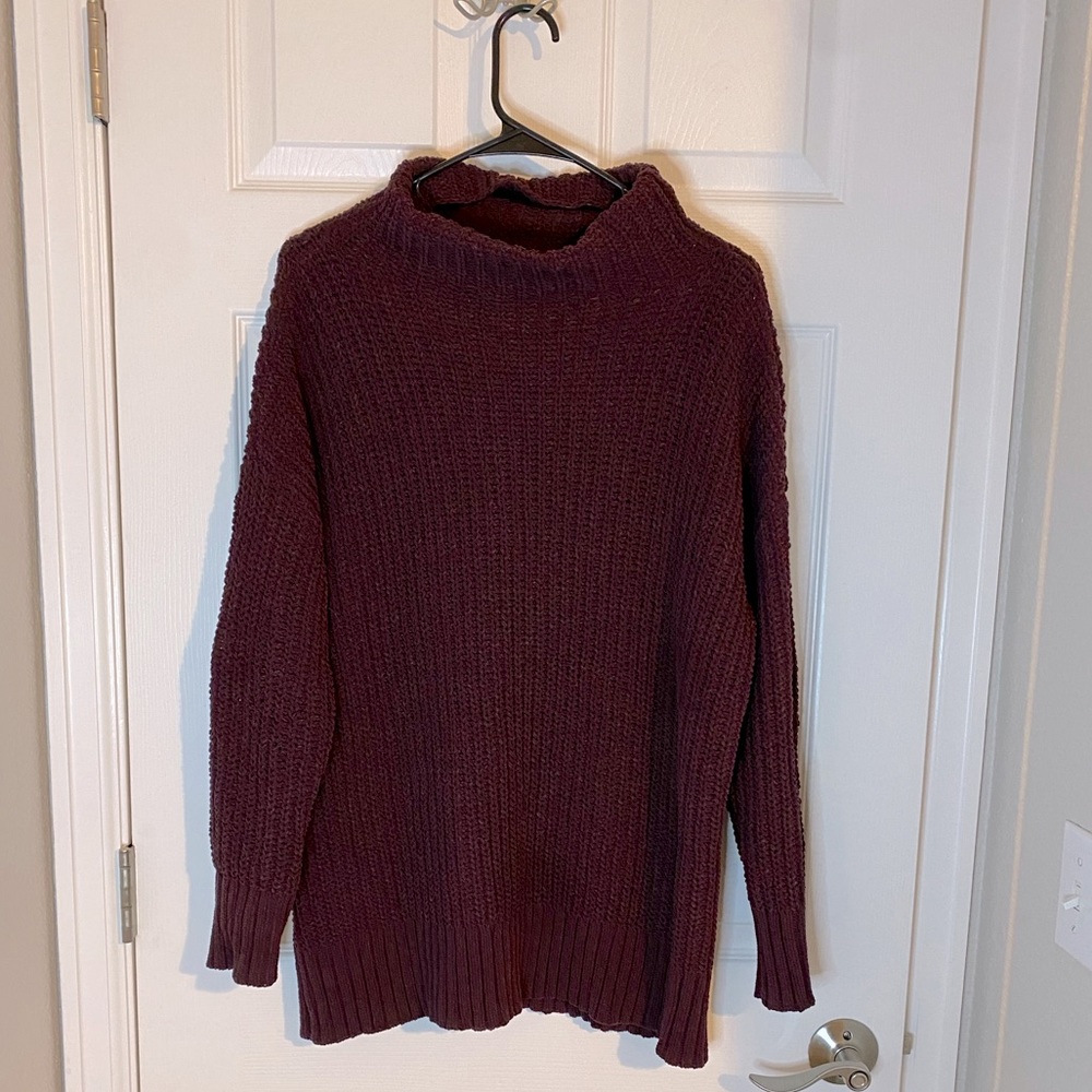 Aerie Oversized Violet Knot Sweater Size XS